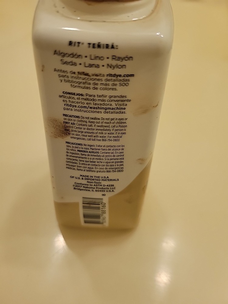 Rit All-Purpose Liquid Dye, Tan 8 oz., Half Full Bottle