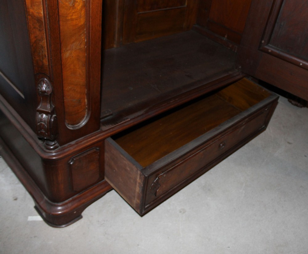 American Victorian Walnut Armoire Wardrobe