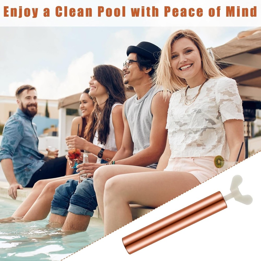 Eco-Friendly Solar Copper Anodes 4.13" L for Effective Pool Cleaning - 2 Pack