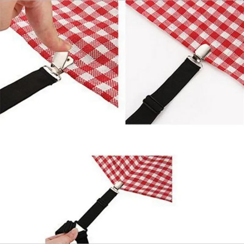 4 Pack Bed Sheet Holder Straps Adjustable Fitted Sheet Clips Corner Grippers