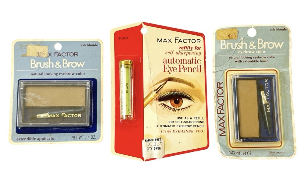 VINTAGE NOS MAX FACTOR Hollywood Automatic Refills Eye Pencil & Brush Brow Ash
