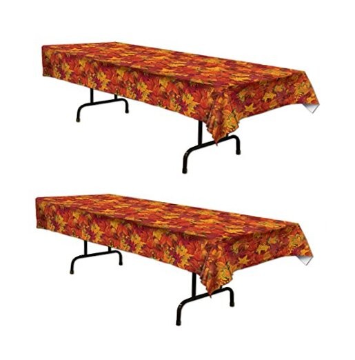 , 2 Piece Fall Leaf Tablecovers, 54'' x 108'' 2 piece