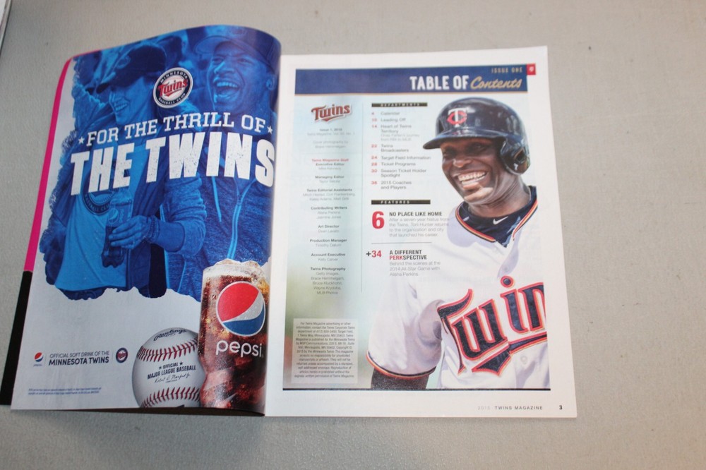 2015 Minnesota Twins Program (APRIL): TORII HUNTER HERE TO STAY