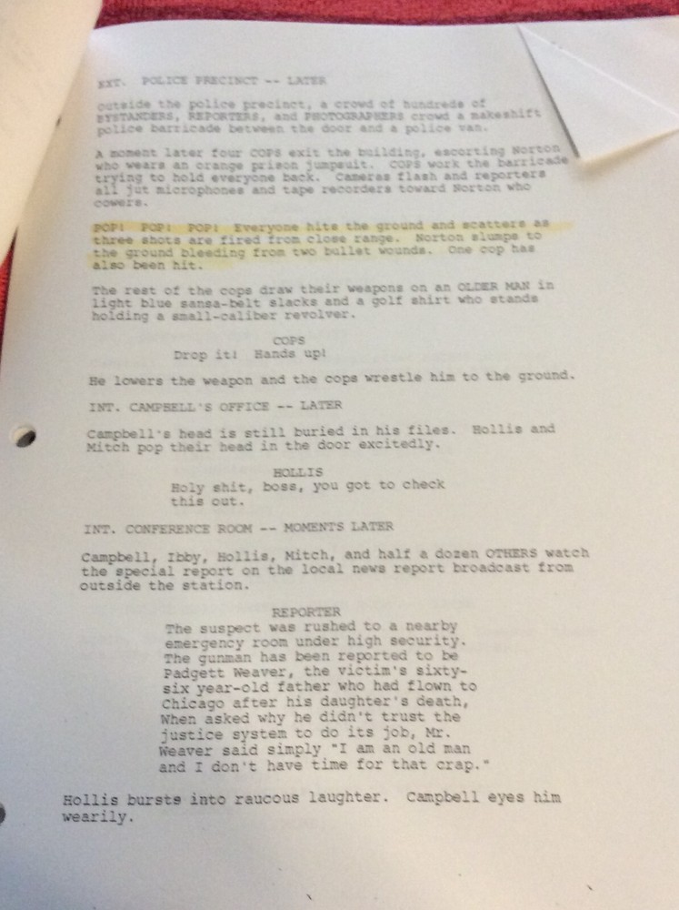 ORIGINAL SCRIPT DRIVEN THE WATCHER KEANU REEVES ERNIE HUDSON JAMES SPADER