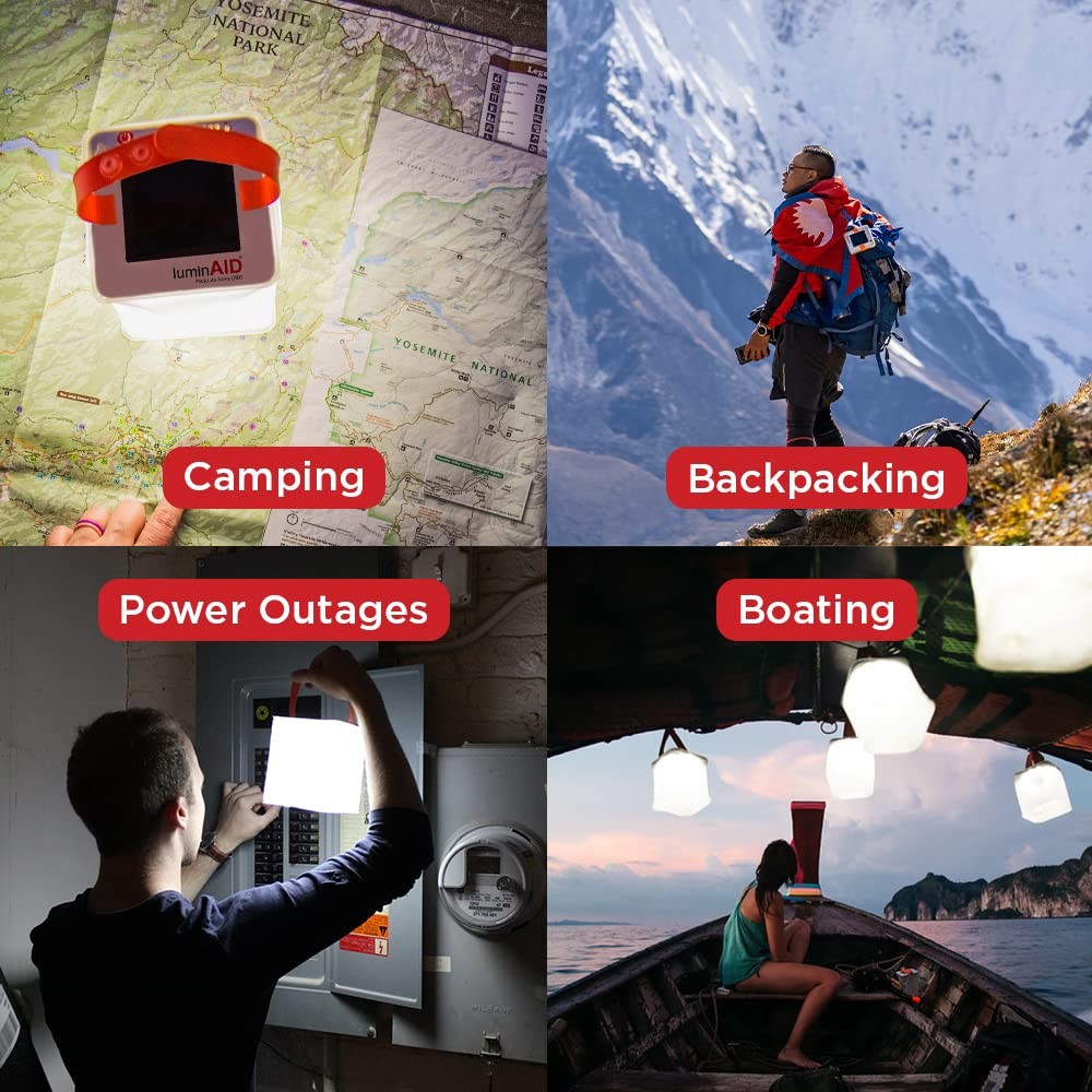 LuminAID Solar Camping Lantern - Inflatable Powered by or USB, White