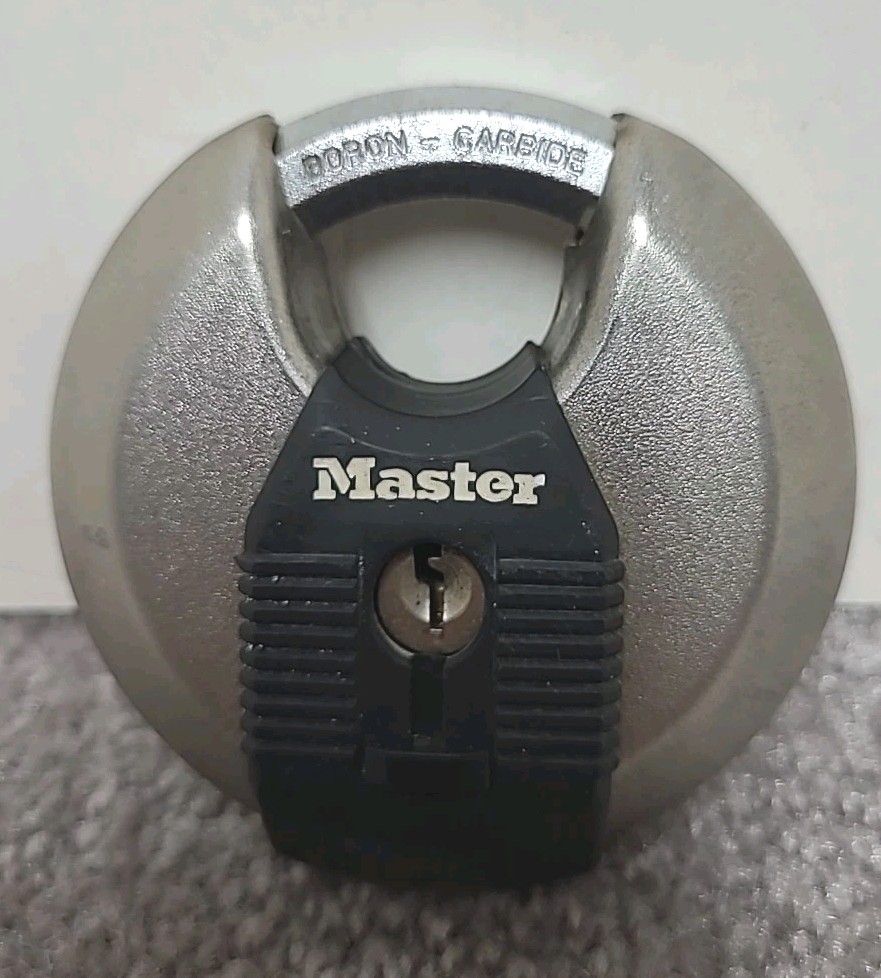 Master Lock Discus Padlock with Key Stainless Steel Weather Resistant Security