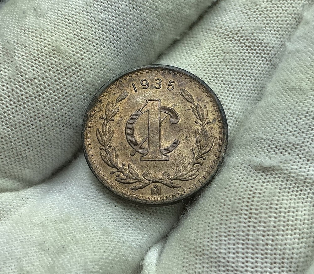 1935 Mexico Centavo Unc with Toning J330