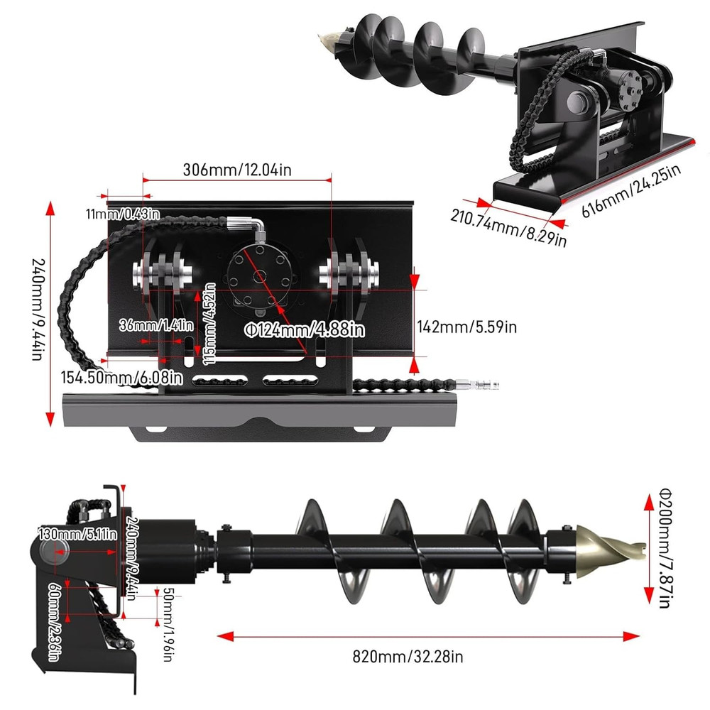 FREE SHIP 23HP Mini Skid Steer Loader Three-stage Pump with 3 Attachments