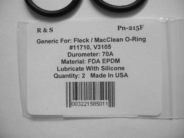 2 Fleck 11710 & MacClean CV3105 Distributor o-rings /R&S 215F / FDA NSF61 Mat.