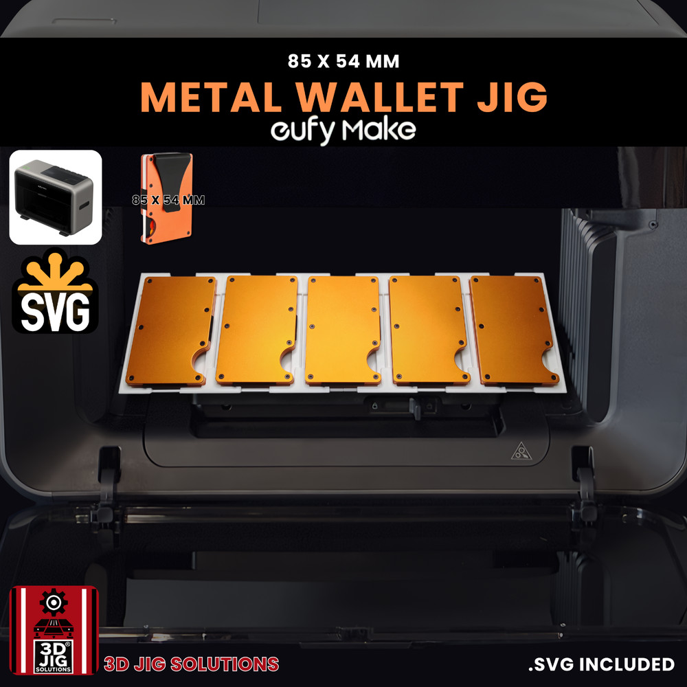 EufyMake E1 UV Printer Jig | Metal Wallet Template