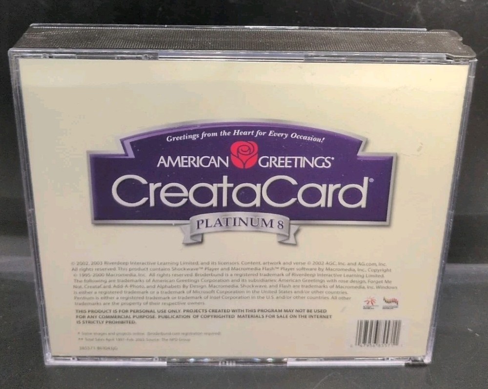 American Greetings Creatacard Platinum 8 PC CD-ROM B458
