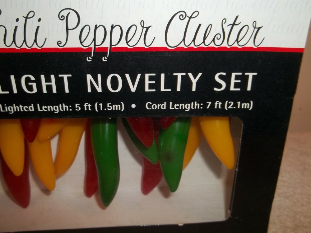 Vtg 2002 Target New 5 Cluster Multi Color Chili Pepper String 35 Light Set