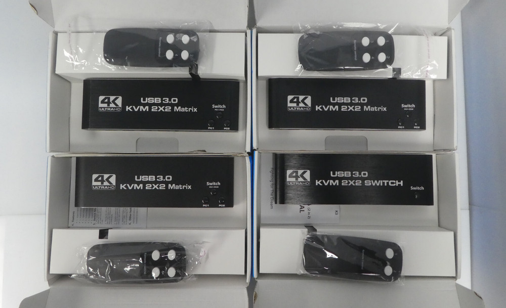 4 PACK 4K ULTRAHD USB 3.0 KVM 2x2 Matrix Switch