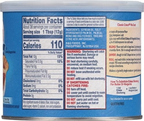Crisco All-Vegetable Shortening, 16 Ounce