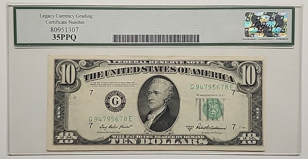 FACE TO BACK OFFSET ERROR 1950B 10$ LEGACY35 5678E