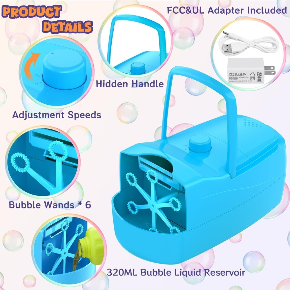 Bubble Machine, 18000+ Bubbles Per Minute Bubble Maker Blower for Kids Toddle...