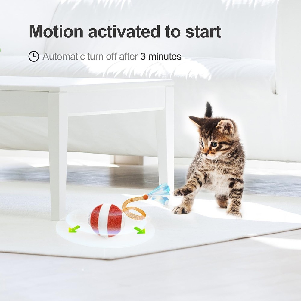 Interactive Orange Cat Toy Ball - Bat and Chase