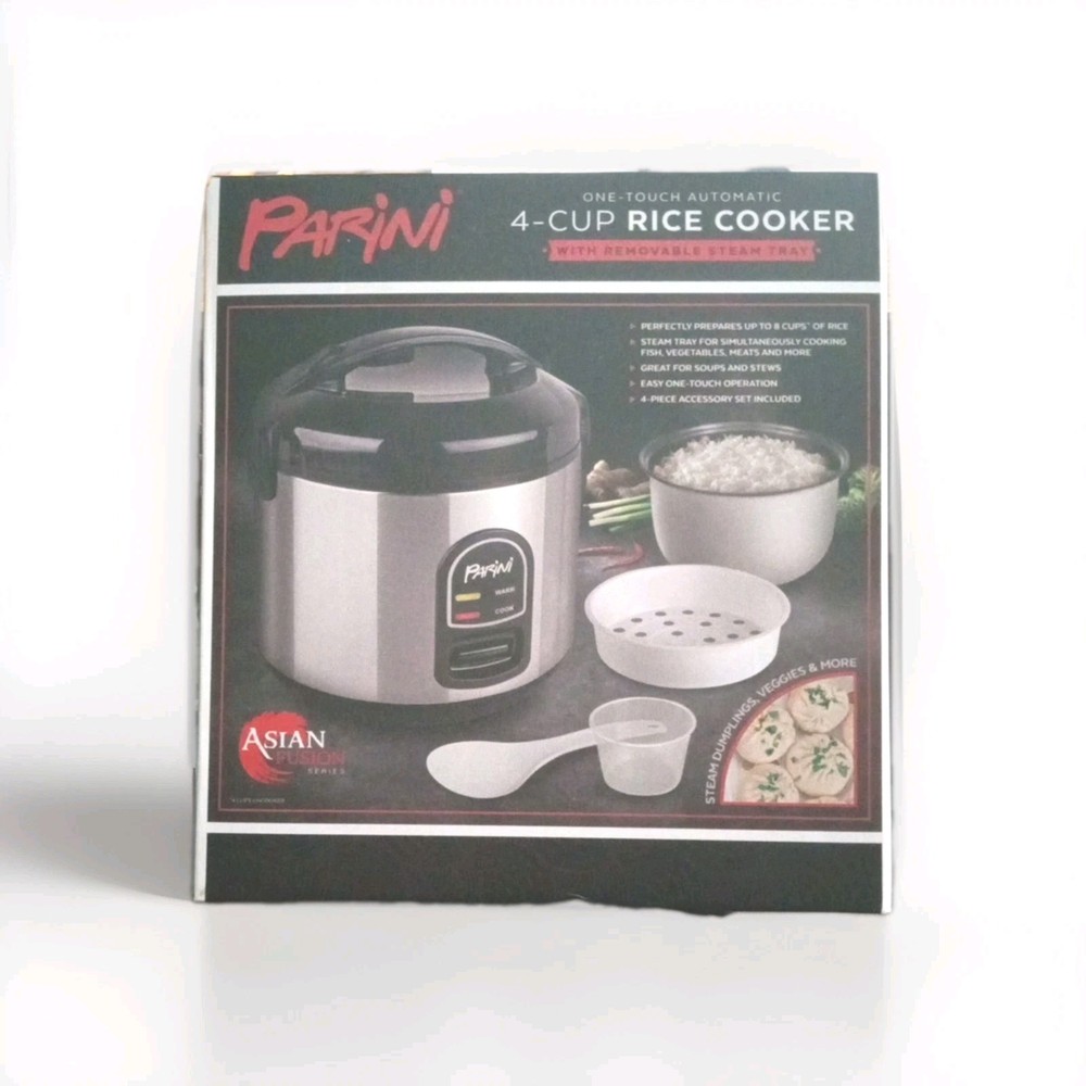Parini 4 Cup One Touch Rice/Grain/Fish/Veggie/Dumpling Cooker