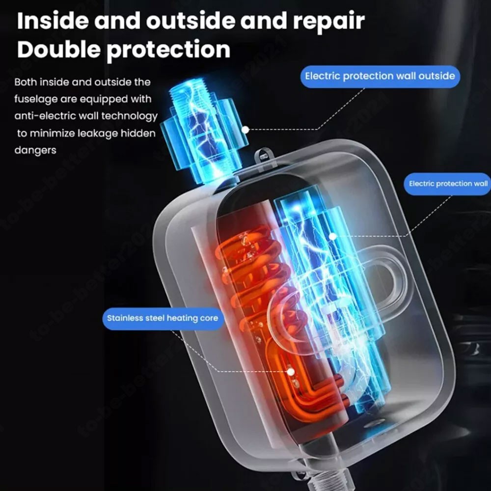 Instant Hot Electric Water Heater Bathroom Shower Tankless Hot Water System Set