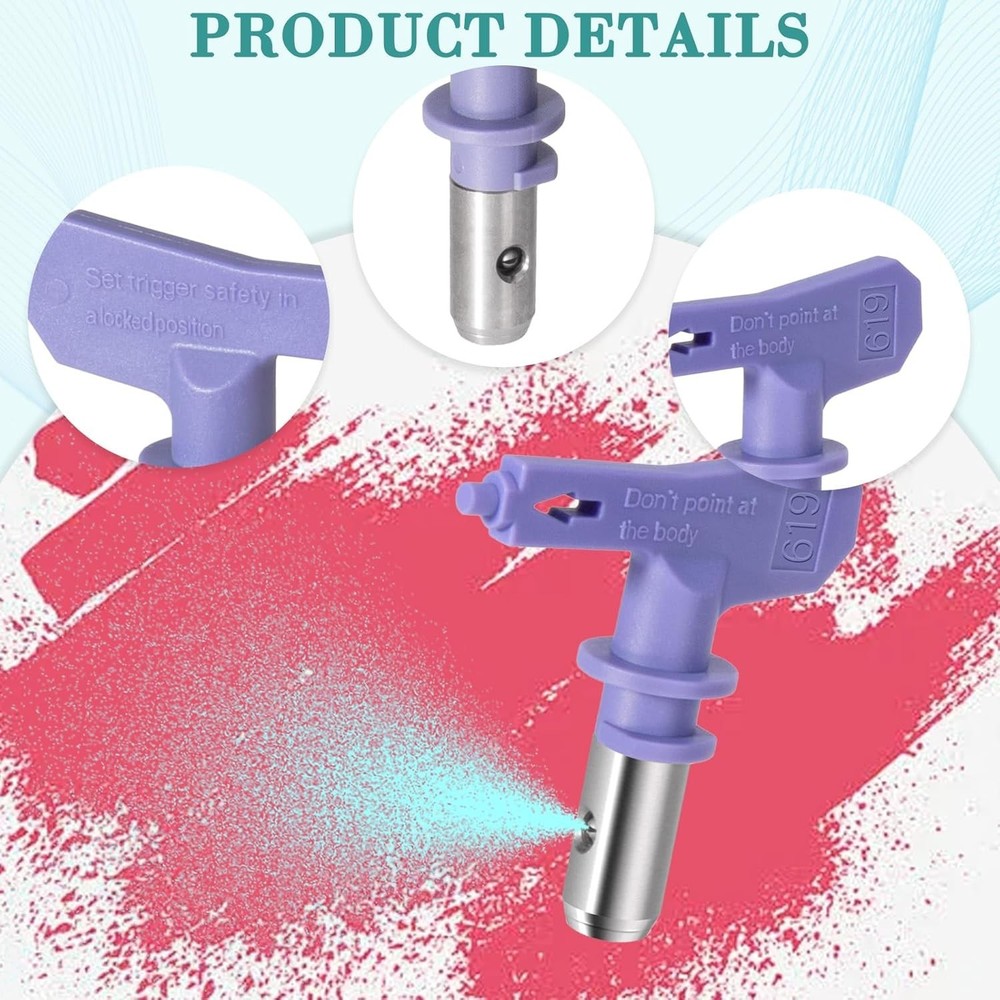 619 High Efficiency Airless Spray Tip, 12-14 Inch Pattern,