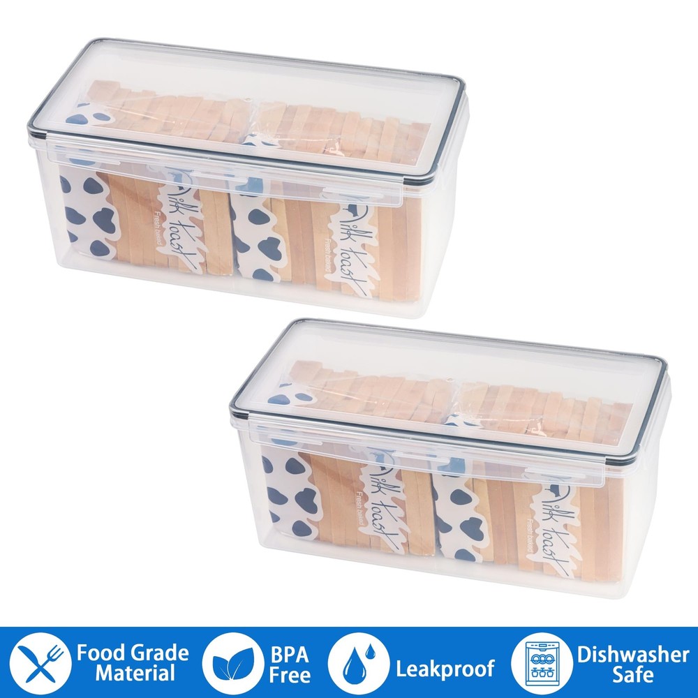 Tiawudi 2 Pack Bread Box, Plastic Container, Large Sandwich Holder,...