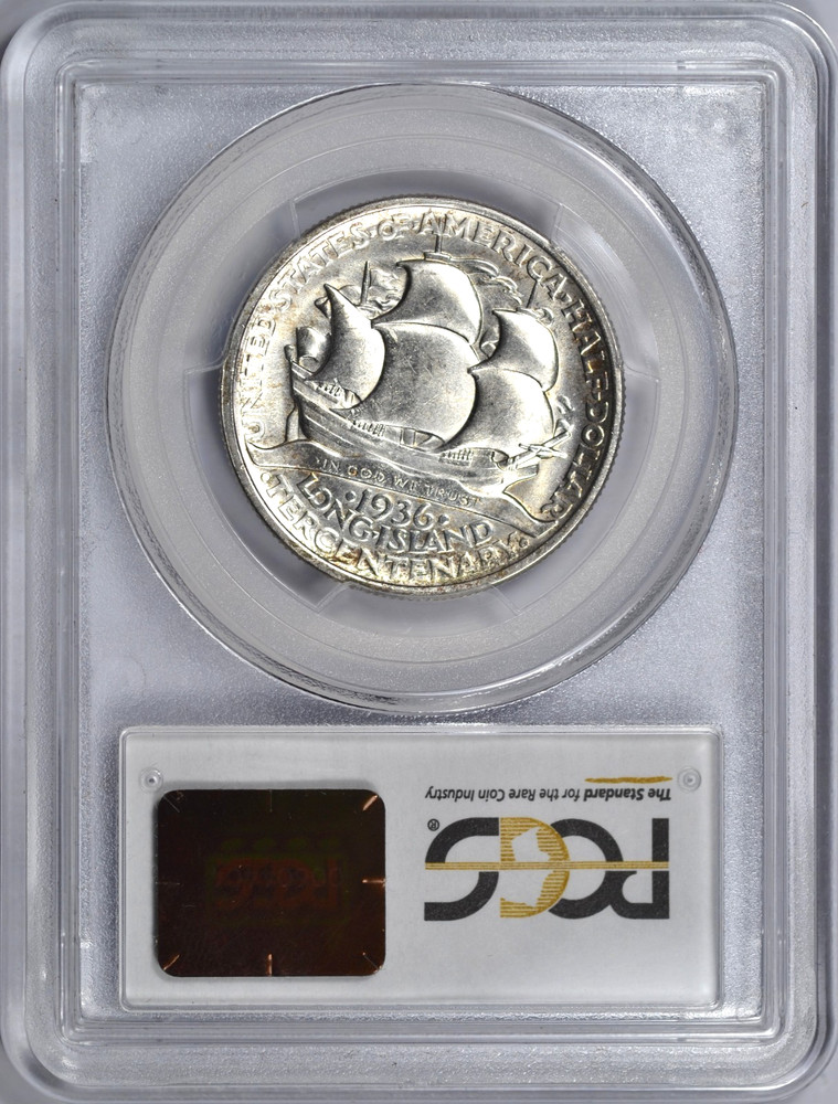 1936 LONG ISLAND COMMEMORATIVE HALF DOLLAR PCGS MS63