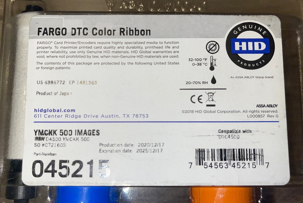 Fargo Ribbon YMCKK 045215