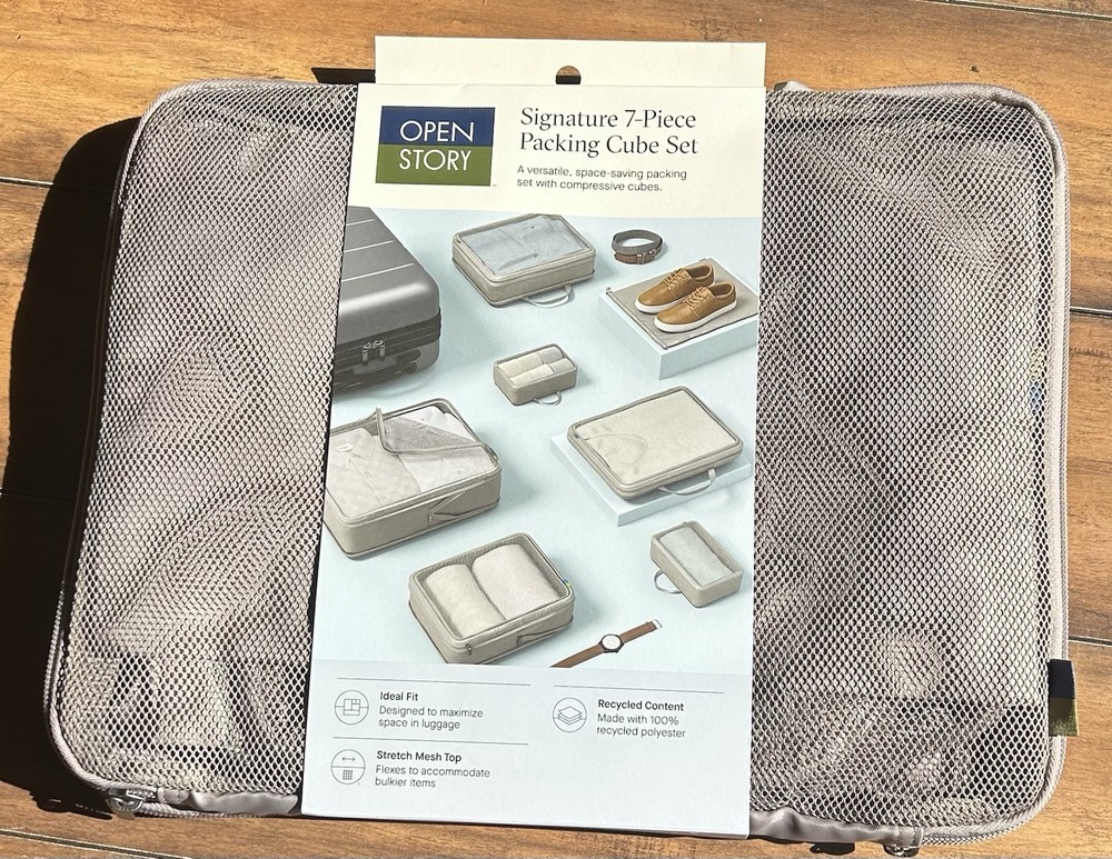 OPEN STORY 7-PIECE PACKING CUBE SET 100% RECYCLED POLYESTER CUBE -  Grey