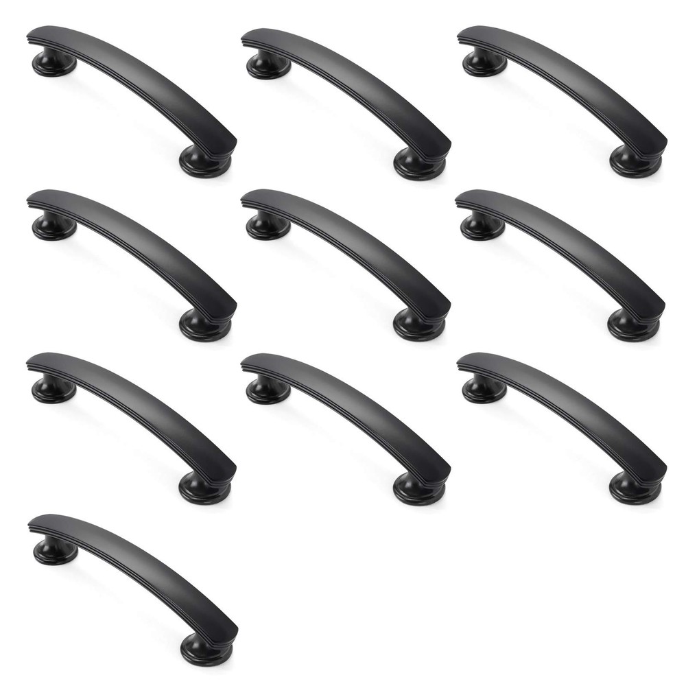 CAULDHAM 10 Pack Solid Kitchen Cabinet Arch Pulls Handles (3-3/4" Hole Center...