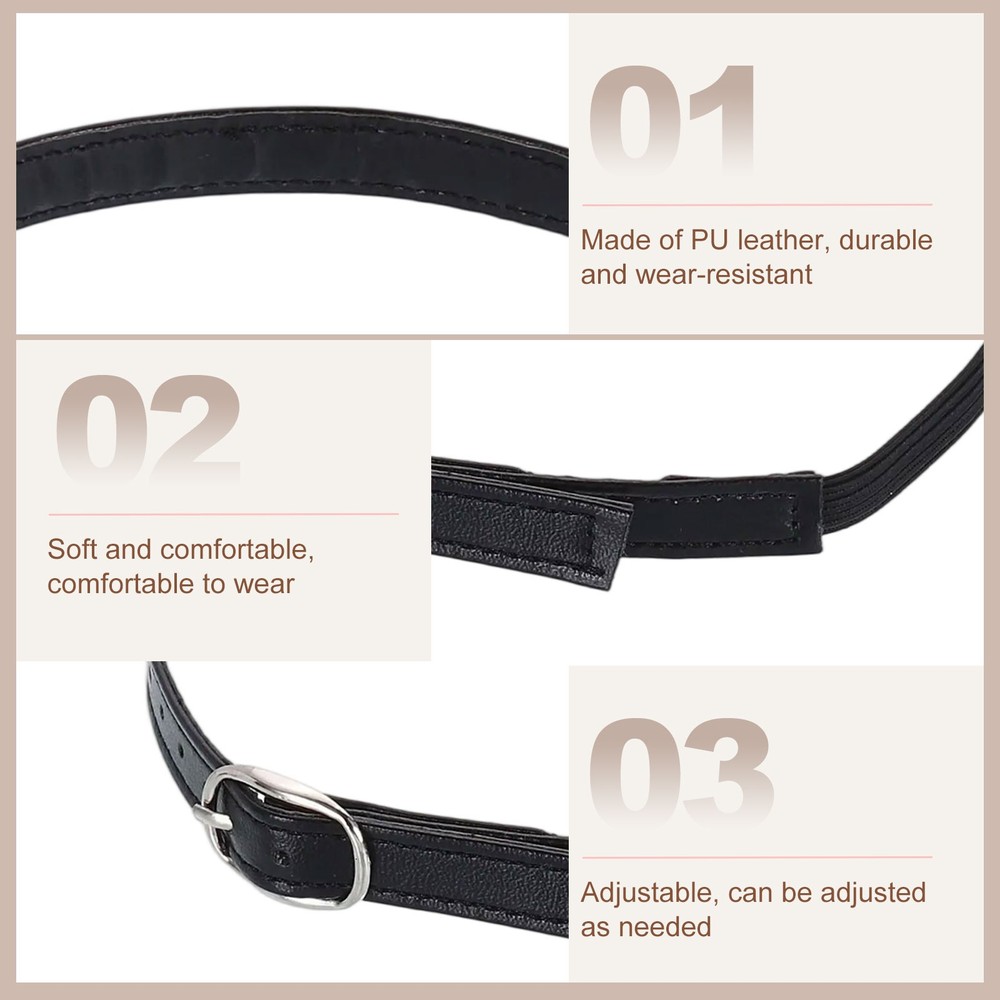 2 Pair Replacement Ankle Strap for Heels Shoe Bands, Matte Black