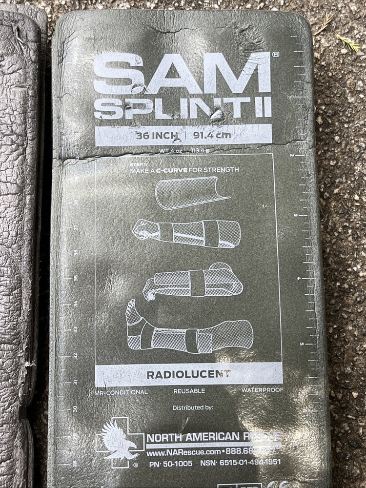 2 x SAM Splints Tactical 36 inch Reusable Compact Versatile, First-aid, OD Green