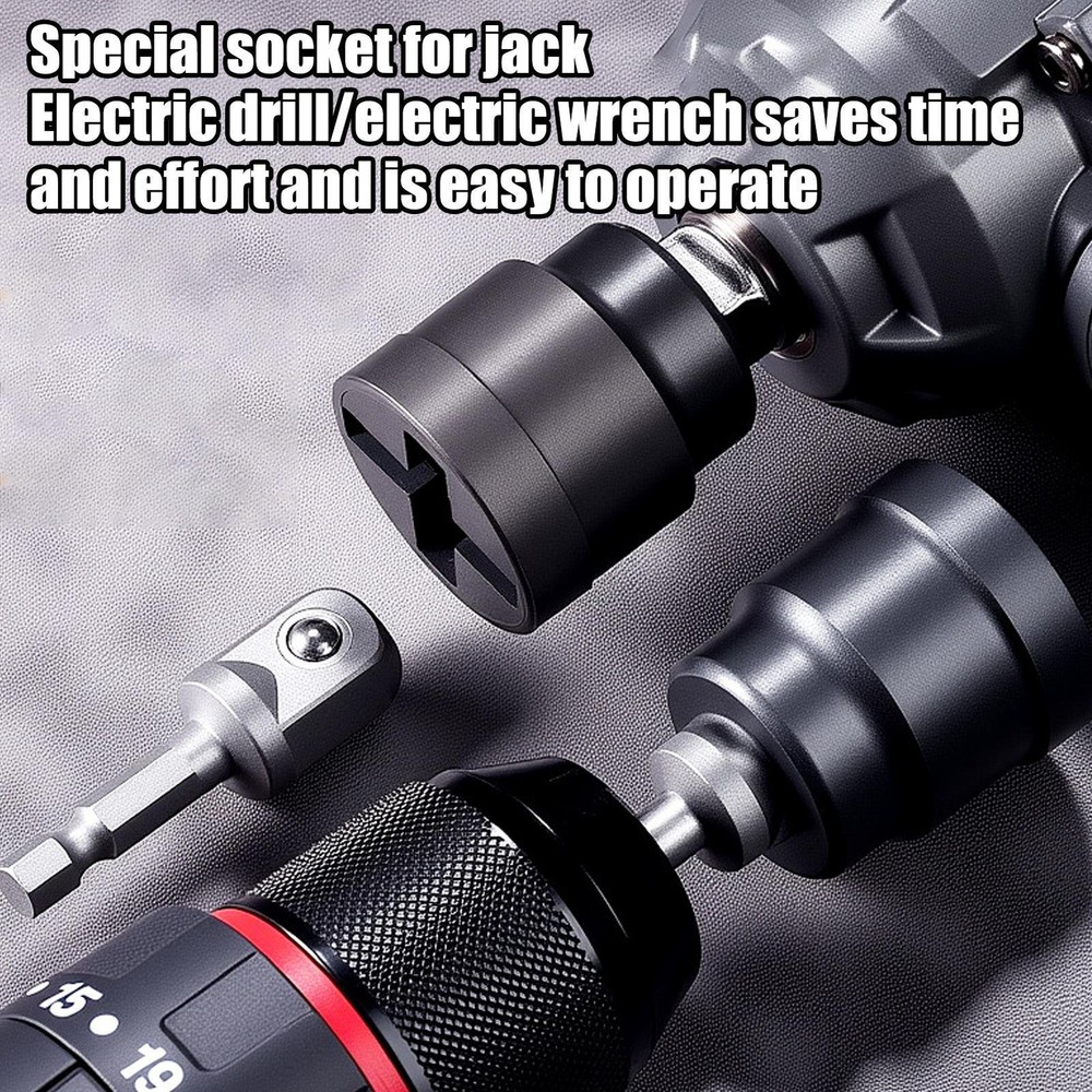 Scissor Jack Drill Adapter Jack Socket Adapter For Hand Drill Well-suited