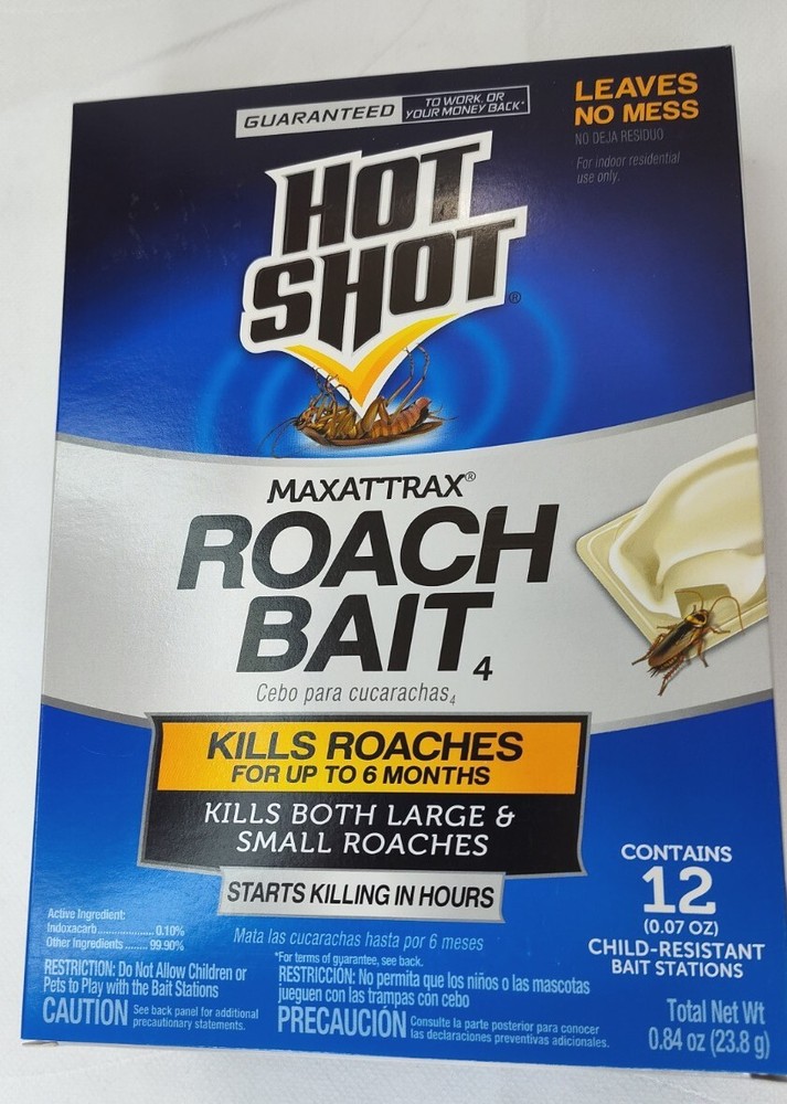 ✅🪳🪤🪦Hot Shot Maxattrax Roach Bait 12 Stations Great Bug Catcher NEW 👀📸SEE📸