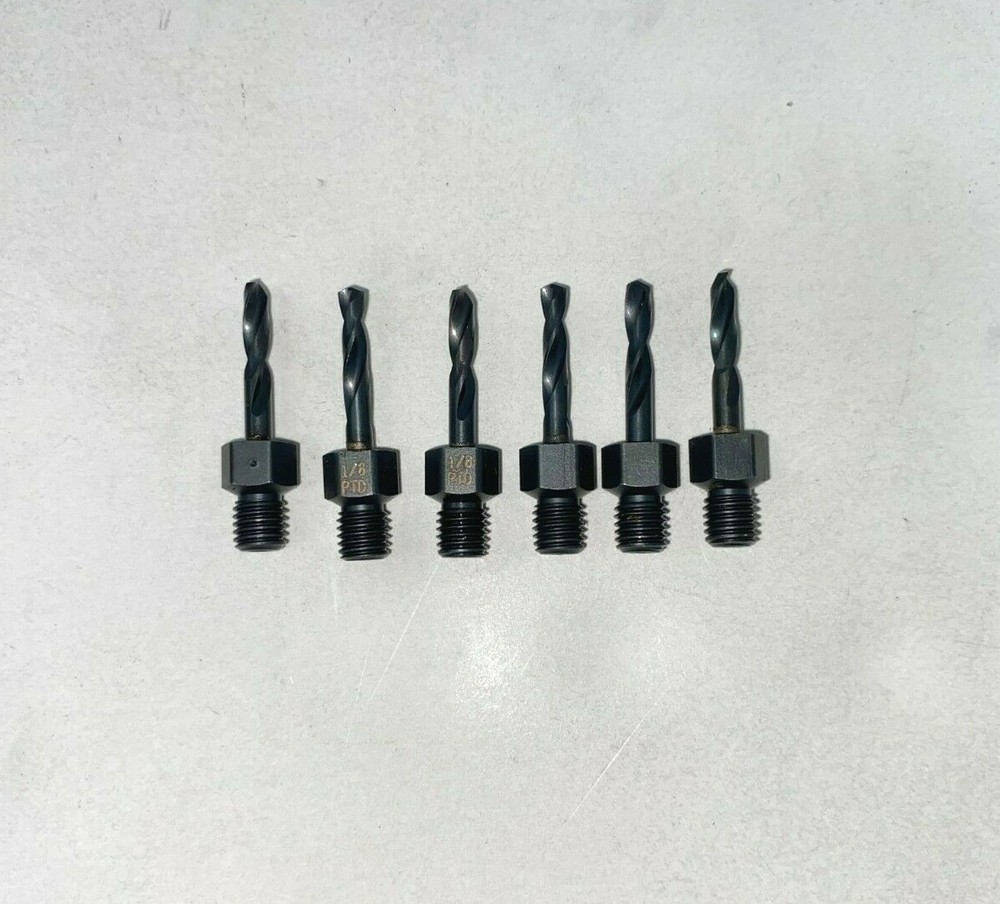 Precision Twist Drill 1/8 Short Threaded Shank Drill Bit (6 pack)