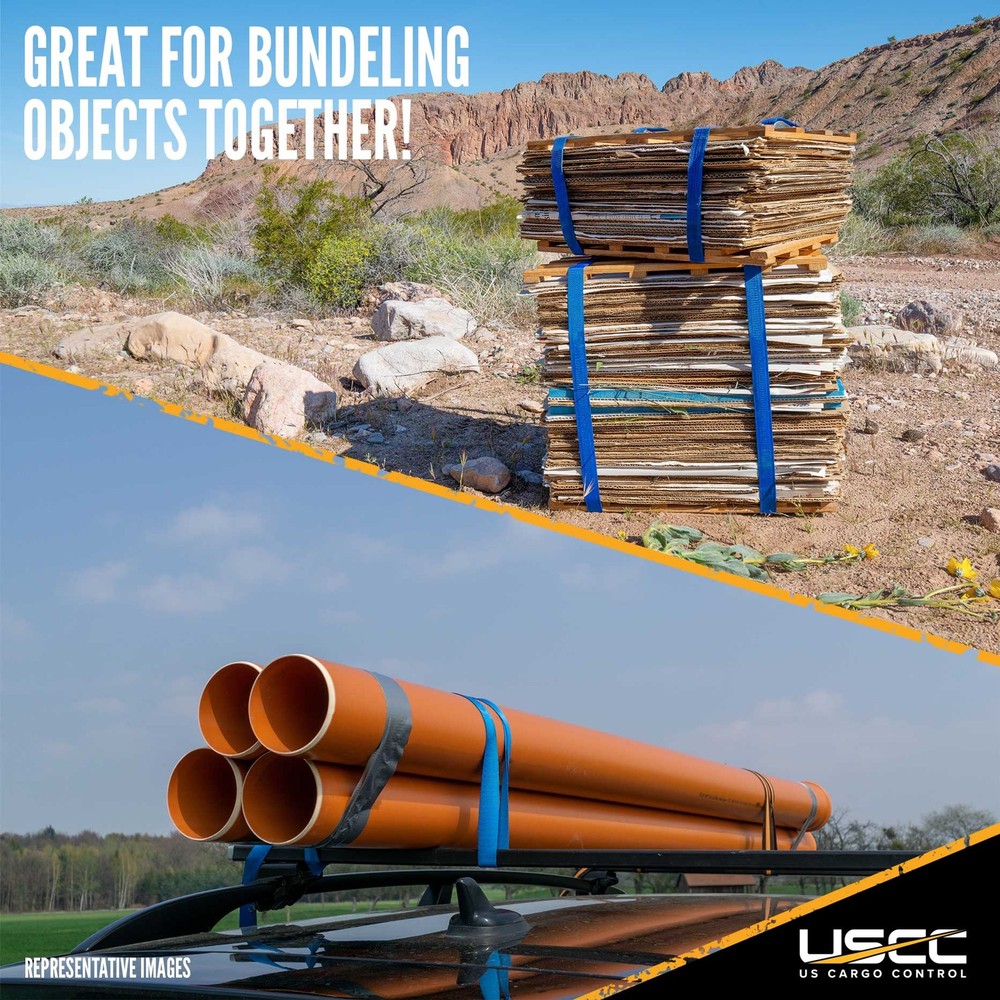 USCC 2" X 15' Endless Ratchet Straps - Blue