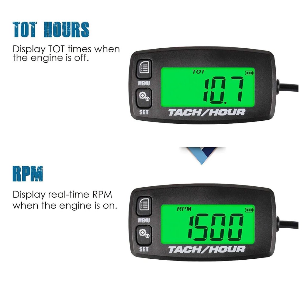 Digital Maintenance Tach/Hour Meter,Battery Replacement For Small Gas Engine