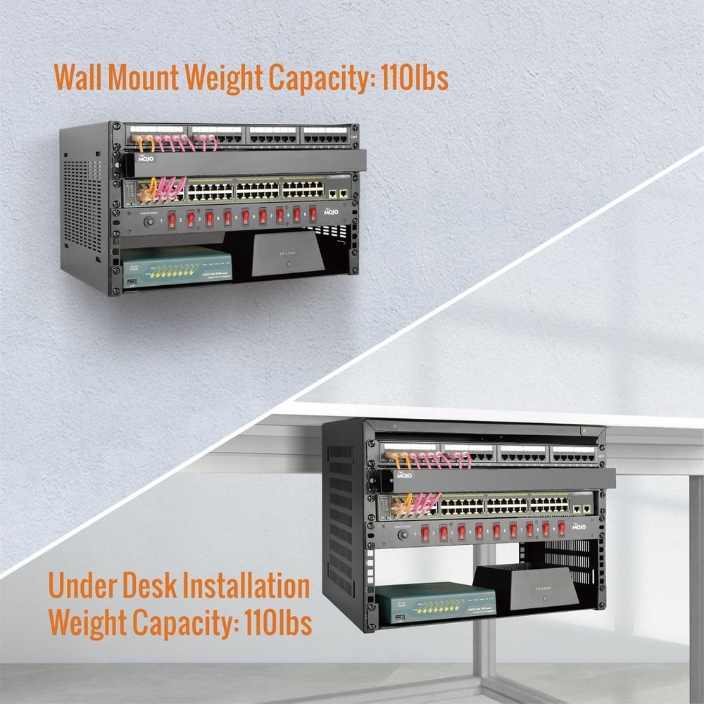 Sturdy 4U Rack with 14” Depth - Wall Mounted for Server & IT Equipment