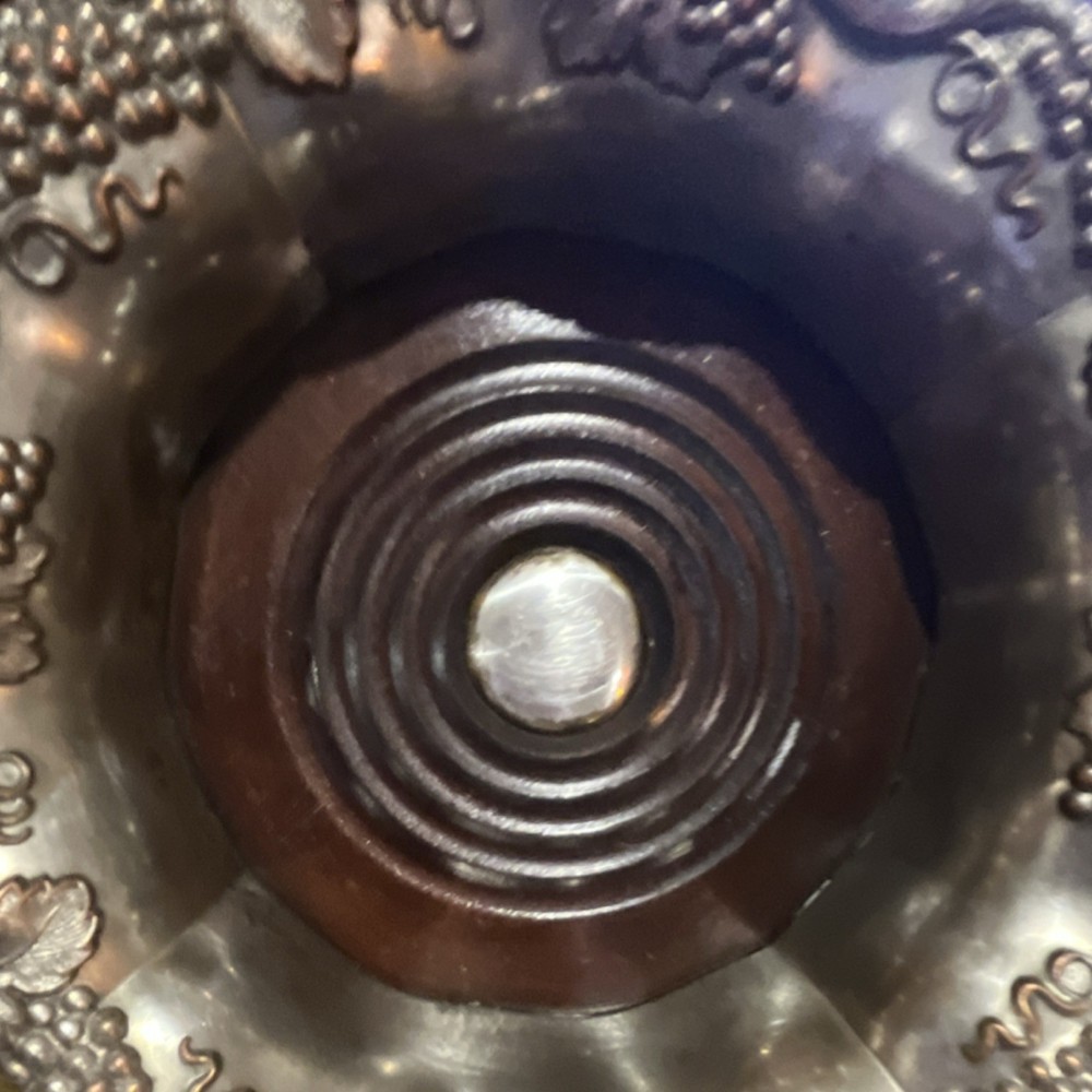 MICO Silverplate Ornate Grape Vine Pattern Antique Bowl with Grape Leaf Design