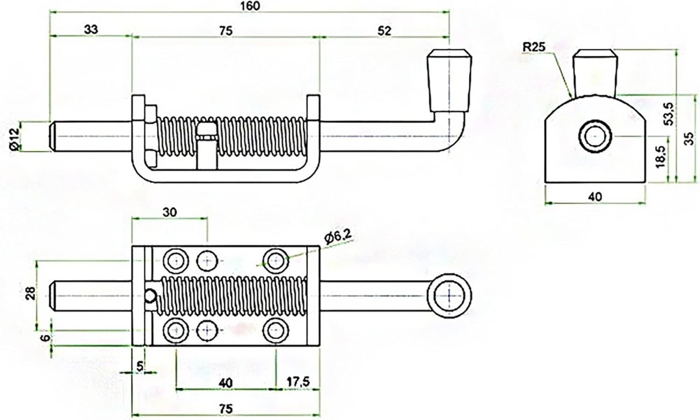Durable 2 Pcs Spring Loaded Latch Pin Set, 1/2" Barrel Bolt for Doors & Trailers