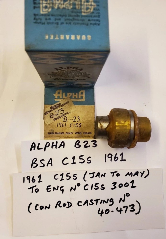 ALPHA bearings B23 BIG END ASSEMBLY FOR BSA C15S 1961