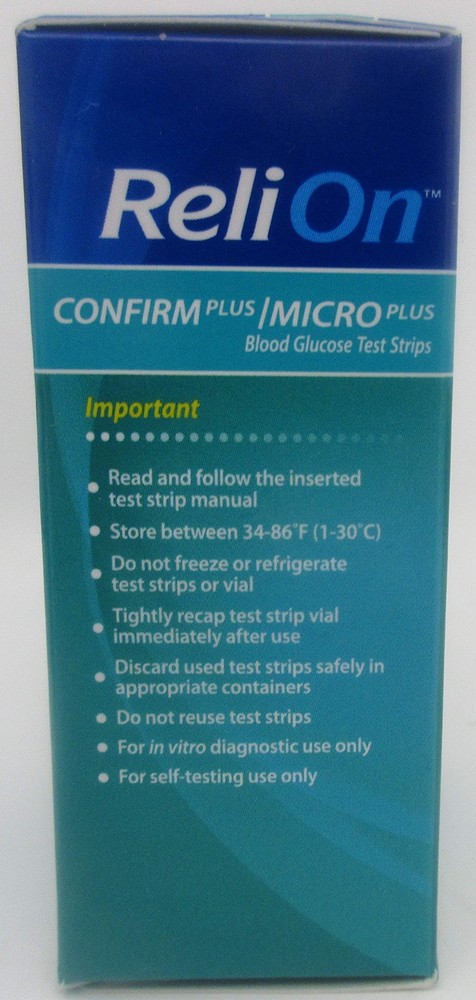ReliOn Confirm Plus/Micro Plus Blood Glucose Test Strips - 100 ct (Two 50 ct...