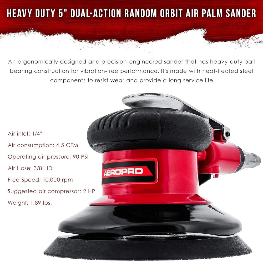Lightweight 5" Dual-Action Random Orbit Sander - Perfect for Automotive Use