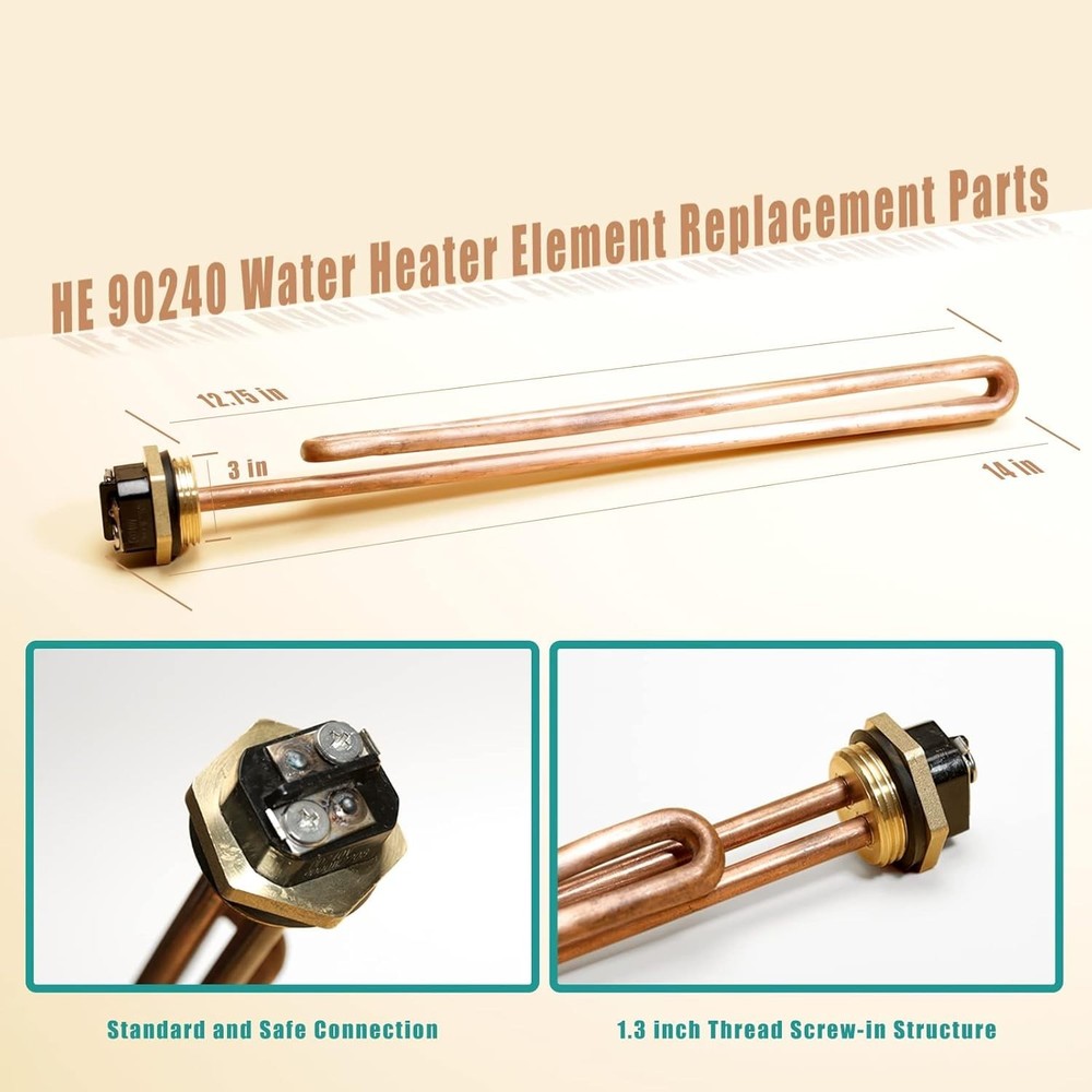 3 Pack Tankless Water Heater Elements Ecosmart Rheem 240V Brass