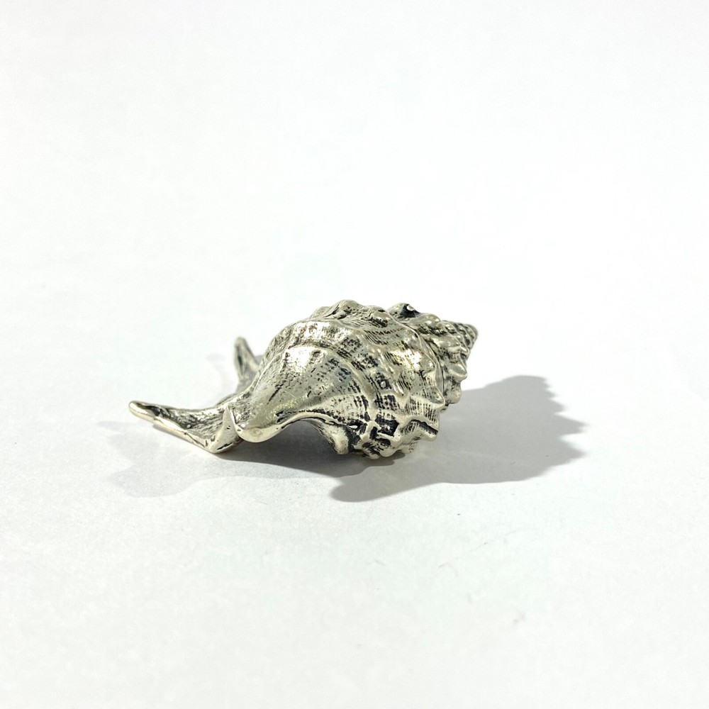 vintage solid silver shell miniature , hallmarked italian figurine