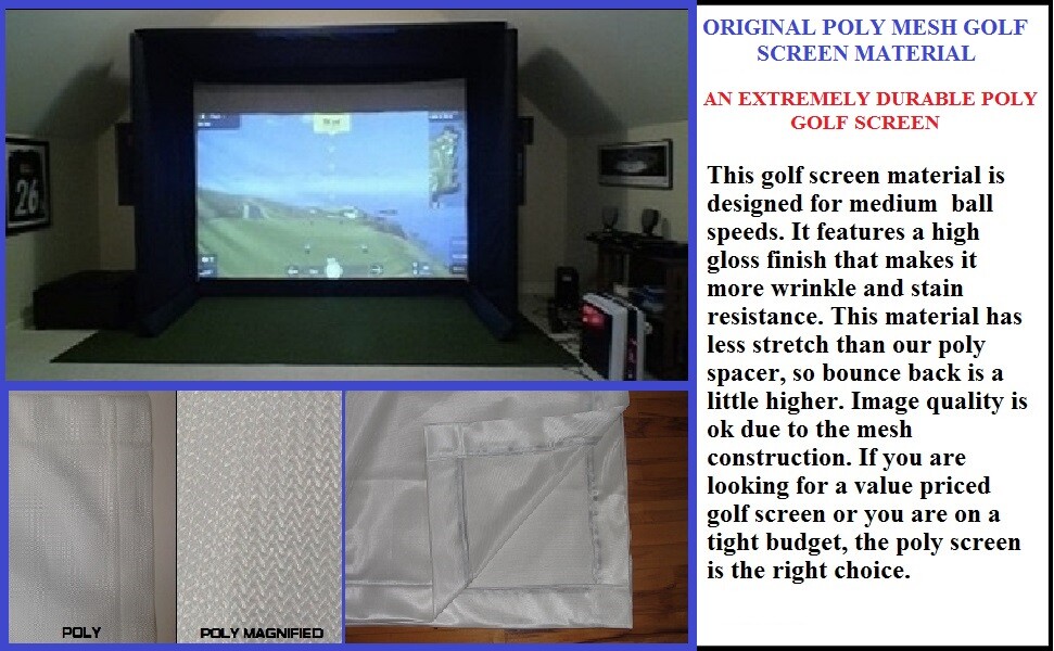 Golf Screen POLY MESH *DIRECT REPLACEMENT FOR NET RETURN**PADDED SCREEN**