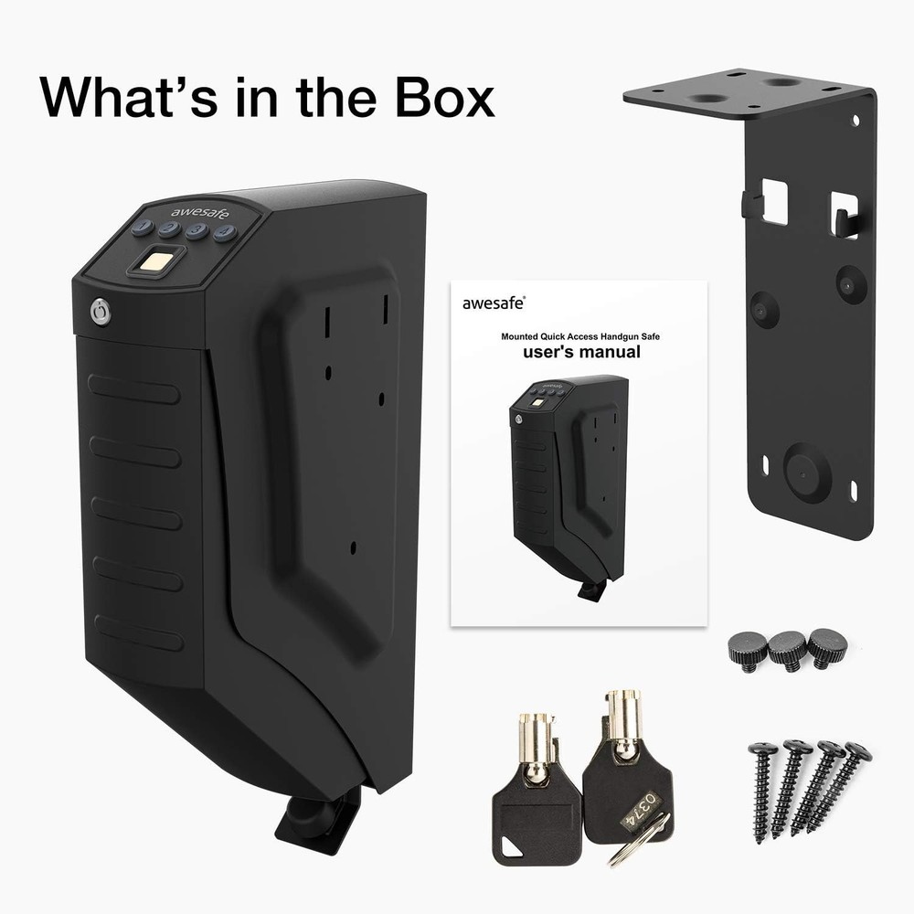 Compact Biometric Handgun Safe with LED Light - Secure Storage Solution