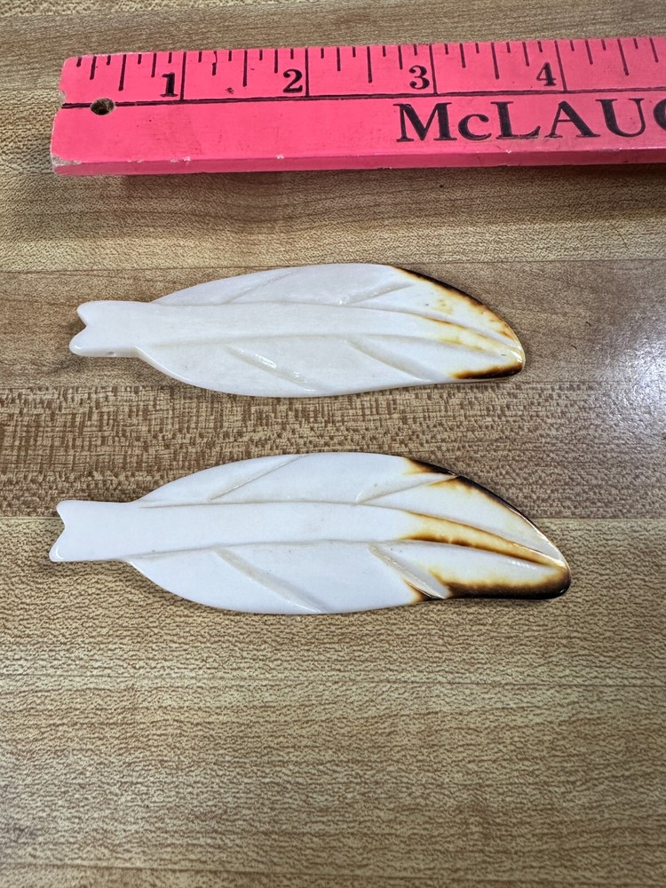 Two  Buffalo Bone " Feathers "  Real  Buffalo Bone Item # B