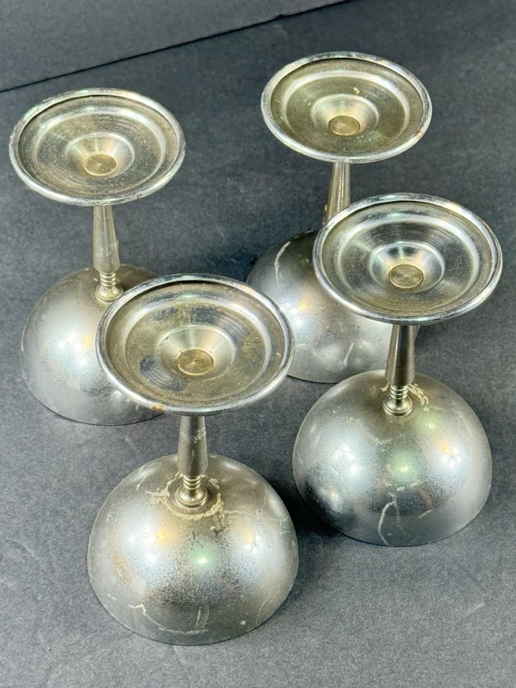 Vtg Metal Wine Cups