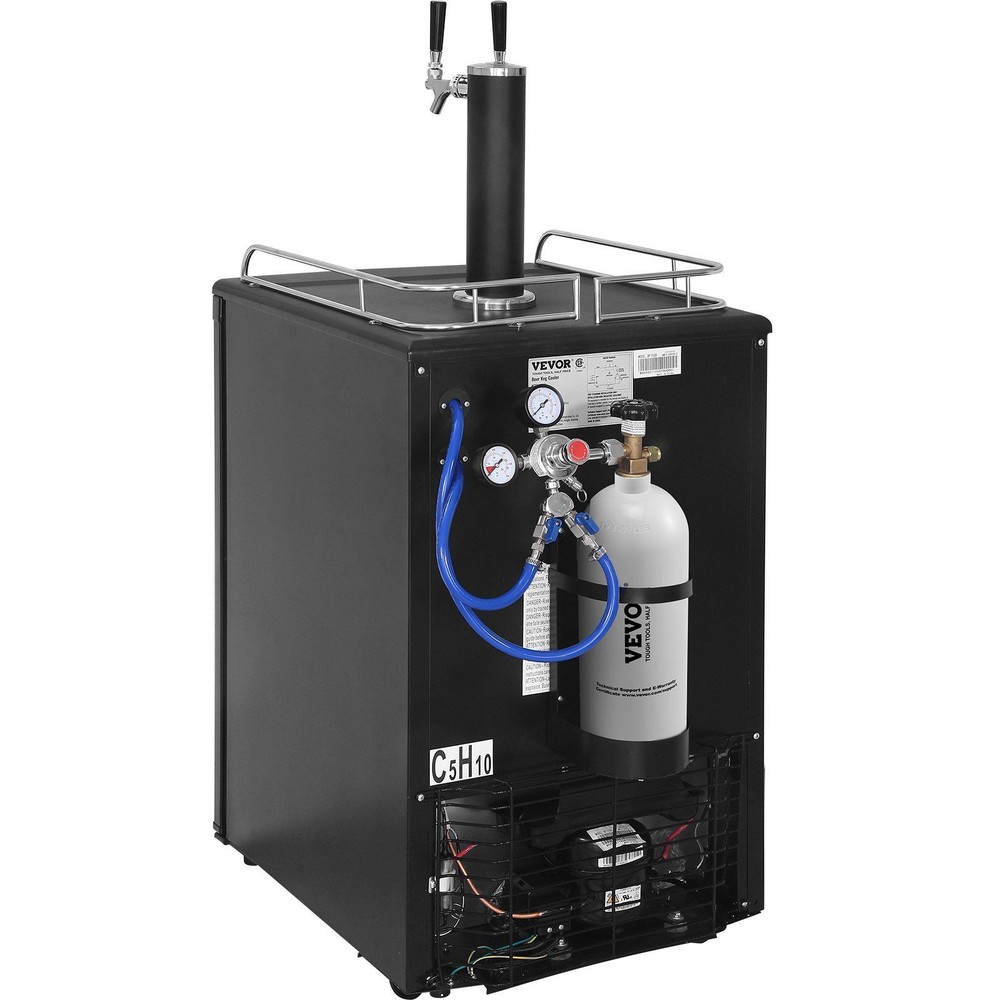 Spacious Draft Kegerator Dual Tap with Easy Access Drip Tray