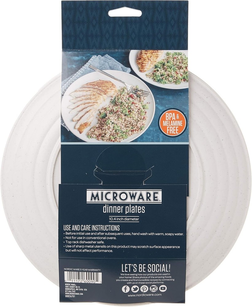 Polypropylene Plates Microwave Serveware, 10", White